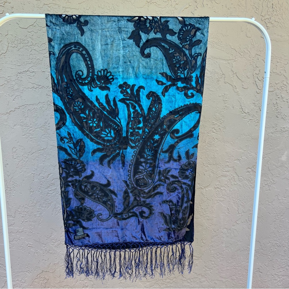 Deena & Ozzy Deep Blue and Black Scarf